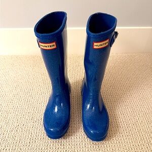 Original Big Kids Blue Glitter Rain Boots - Size 3